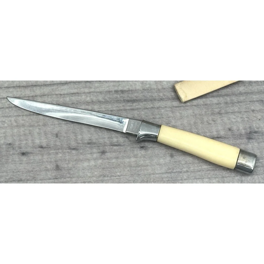 SET OF 6 VINTAGE EMPIRE STEAK KNIVES‎ WITH CELLULOID HANDLES - IN ORIGINAL BOX